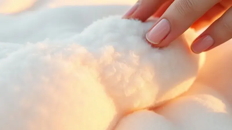 Detalhe em 3D de uma superfície macia sendo suavemente pressionada para representar o ajuste ideal de conforto e pressão.