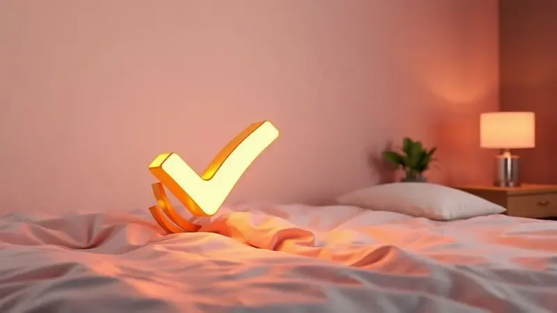 Símbolo de qualidade e conforto representado por uma cama estilizada em um ambiente acolhedor.