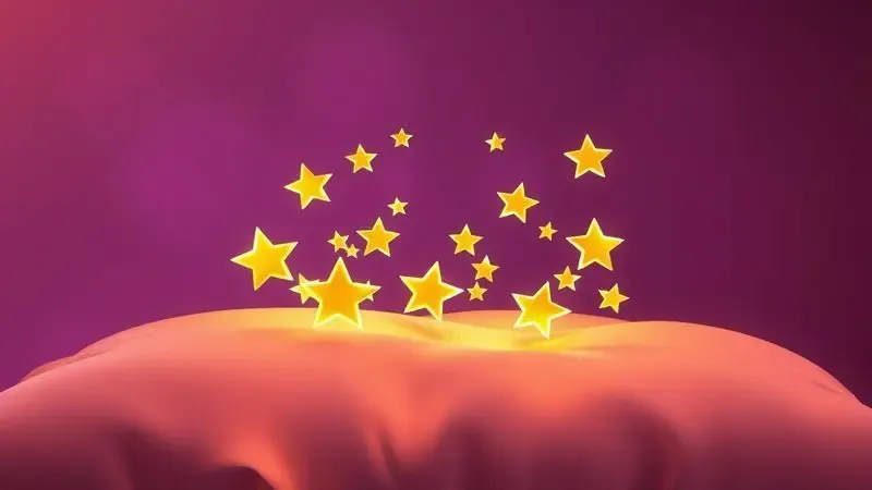 Ícones de estrelas douradas sobre uma superfície macia representando a satisfação positiva dos clientes com o colchão.