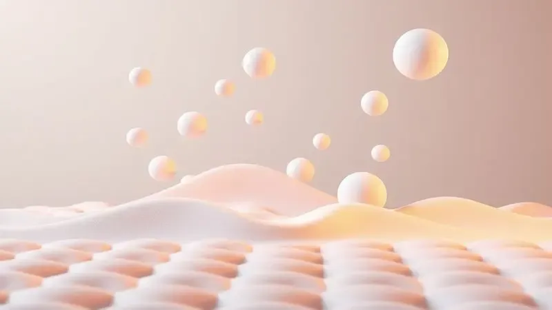 Ilustração abstrata em 3D representando alívio de pressão e circulação de ar em superfícies de repouso.
