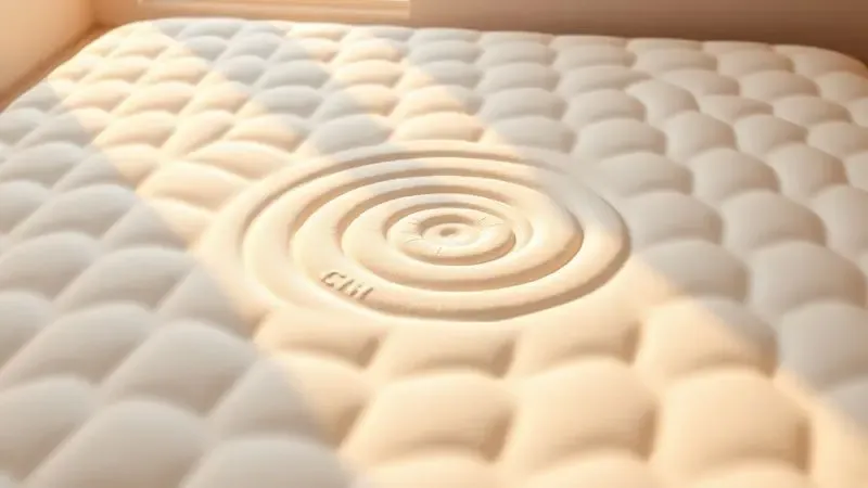 Conceito 3D de conforto e suporte para a coluna em um colchão de molas ensacadas de alta qualidade.