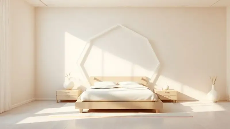 Ambiente de quarto limpo e saudável com elementos simbólicos de proteção e bem-estar em render 3D.