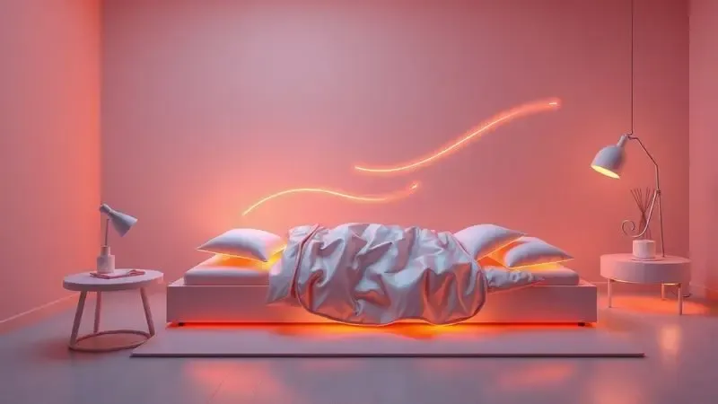 Representação artística 3D de suporte ergonômico e alinhamento corporal durante o sono.