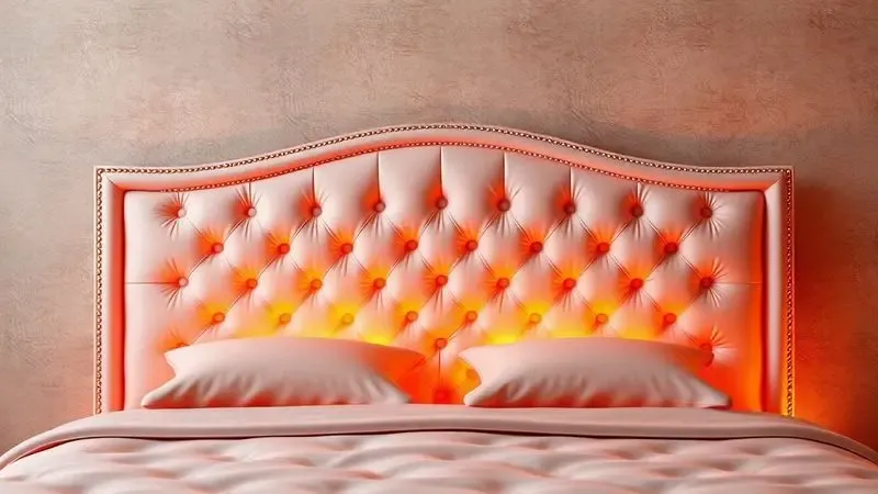 Cabeceira de cama elegante em estilo suede e capitonê com acabamento sofisticado em um ambiente acolhedor.