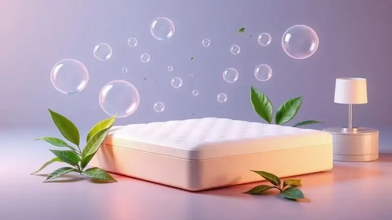 Representação visual de um colchão de espuma com proteção antialérgica, simbolizando saúde e um ambiente de sono limpo.