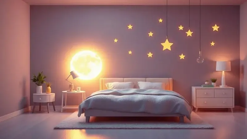Ilustração 3D sobre a escolha do colchão ideal para um sono reparador com elementos de tranquilidade e conforto.