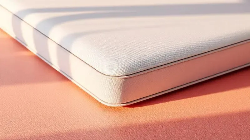 Ilustração 3D de uma camada antiderrapante vibrante entre o colchão e a base da cama box para garantir estabilidade.