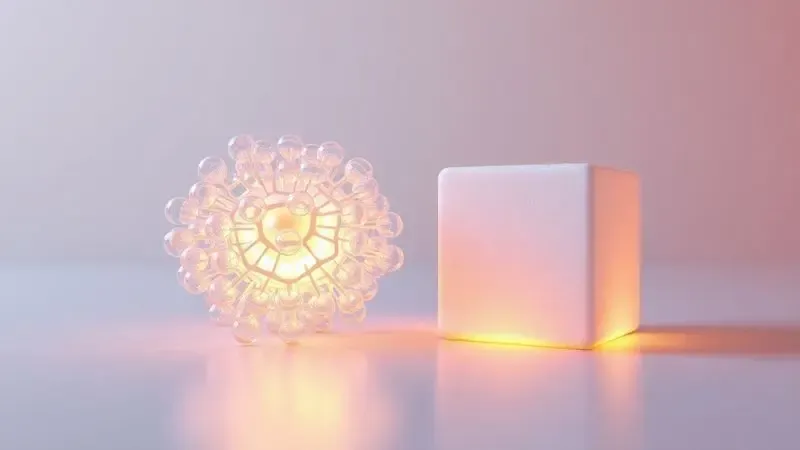 Comparativo visual entre a estrutura de células de ar de um colchão pneumático e a densidade de um colchão de espuma.
