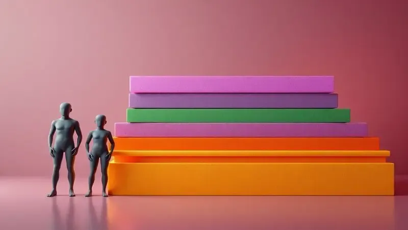 Ilustração 3D mostrando silhuetas humanas estilizadas e diferentes camadas de espuma coloridas para representar suporte e biotipo.