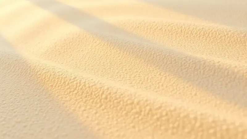 Detalhe macro da textura de espuma de alta densidade para colchão de casal em tons quentes.