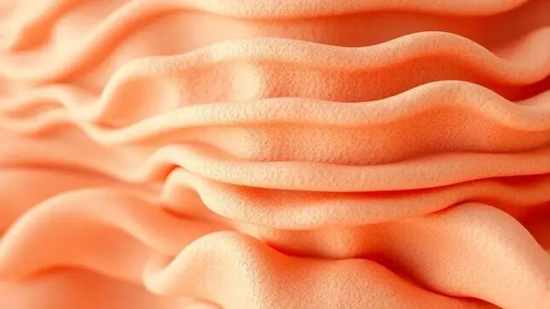 Close-up em 3D de camadas conceituais de espuma colorida representando densidade e suporte de colchão de alta qualidade.