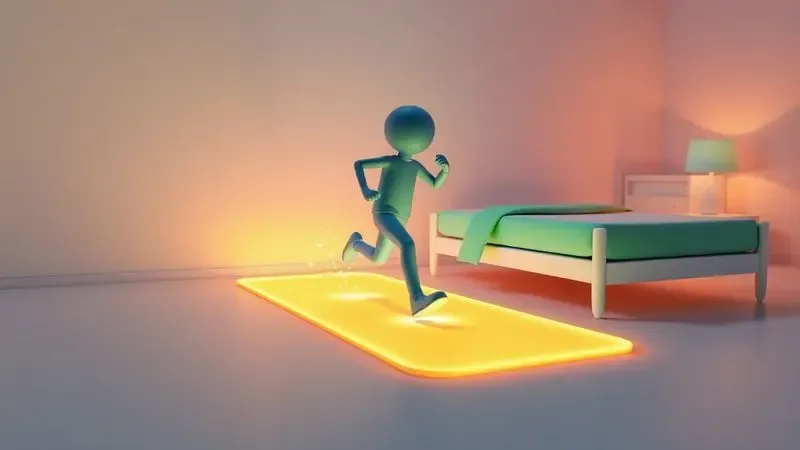 Cena conceitual em 3D mostrando hábitos saudáveis e exercícios para prevenir problemas na coluna.