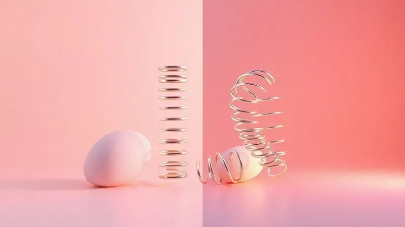Comparativo visual entre estrutura de molas bonnel e molas ensacadas de forma conceitual e minimalista.