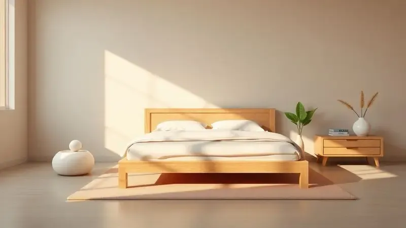 Ambiente de quarto tranquilo com foco na durabilidade e firmeza de um colchão para uma boa noite de sono reparadora.