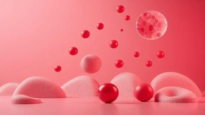 Composição 3D abstrata com formas geométricas flutuantes representando precauções e estabilidade no quarto.
