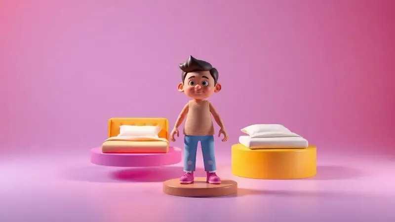 Ilustração conceitual de escolhas e comparação entre diferentes modelos de colchão online.
