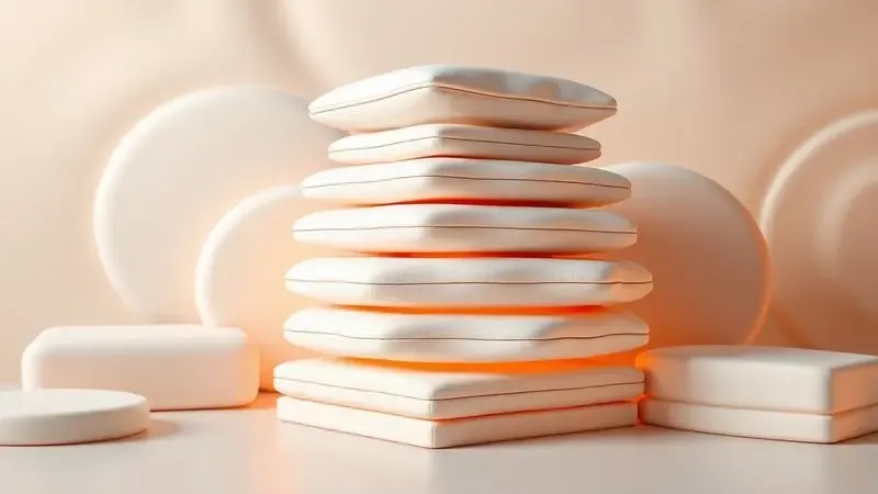 Diferentes camadas conceituais de preenchimento para exemplificar a escolha da espessura do pillow top.