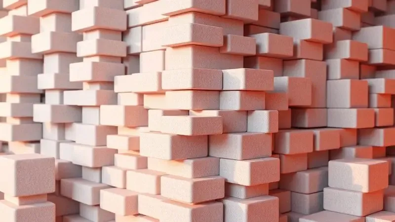 Representação gráfica estilizada de blocos de espuma de alta densidade empilhados para suporte de peso elevado.