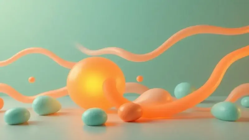 Representação visual 3D do funcionamento de um sistema de pressão alternada em colchão hospitalar com células de ar.