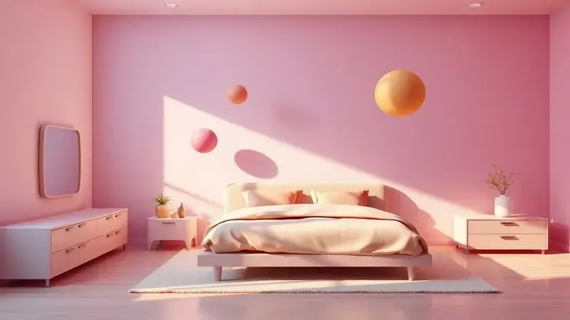 Cena conceitual 3D de um quarto moderno simbolizando a escolha perfeita do colchão ideal para descanso.