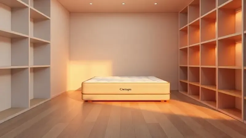 Local ideal para guardar colchão em um ambiente limpo, seco e bem ventilado, renderização 3D.