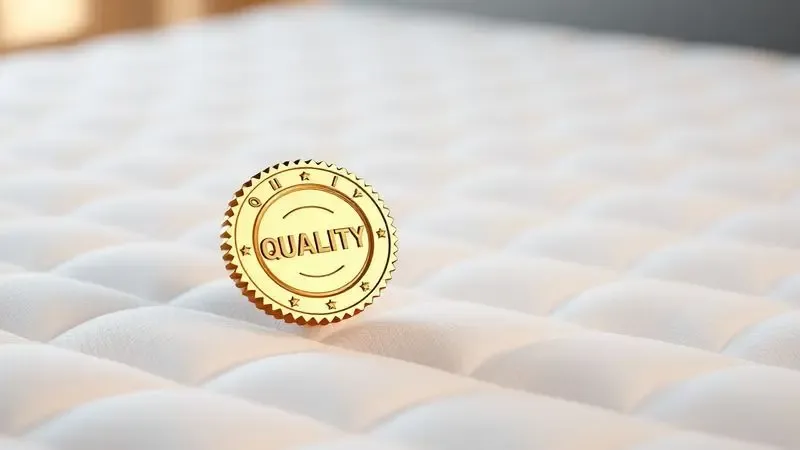 Ilustração conceitual 3D simbolizando a qualidade e durabilidade superior de um colchão premium com cores quentes e vibrantes.