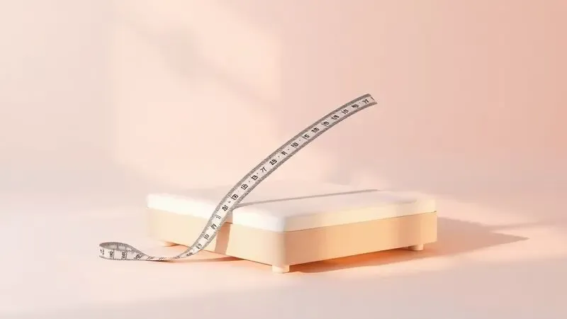 Representação visual conceitual das medidas e dimensões de um colchão de viúva em estilo 3D.