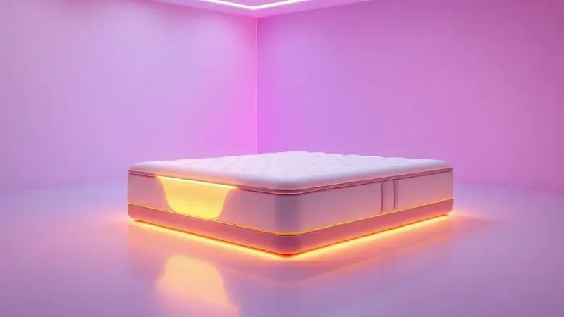 Ilustração 3D conceitual mostrando o suporte ortopédico de um colchão para o alinhamento saudável da coluna.