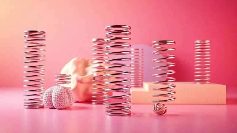 Ilustração 3D comparativa entre diferentes tecnologias de suporte como molas e espuma de alta qualidade.