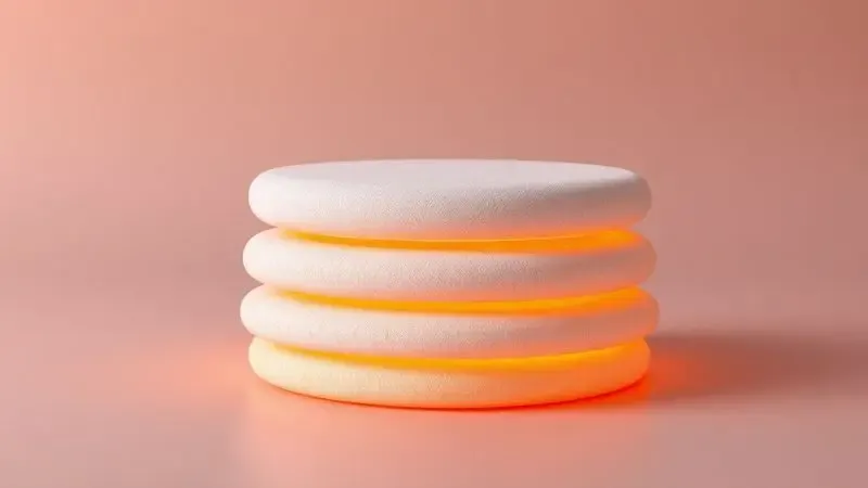 Representação 3D dos diferentes níveis de firmeza e densidade em camadas de colchões de mola.