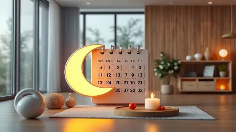 Cena conceitual em 3D com uma lua e um calendário simbolizando o período de teste de cem noites.