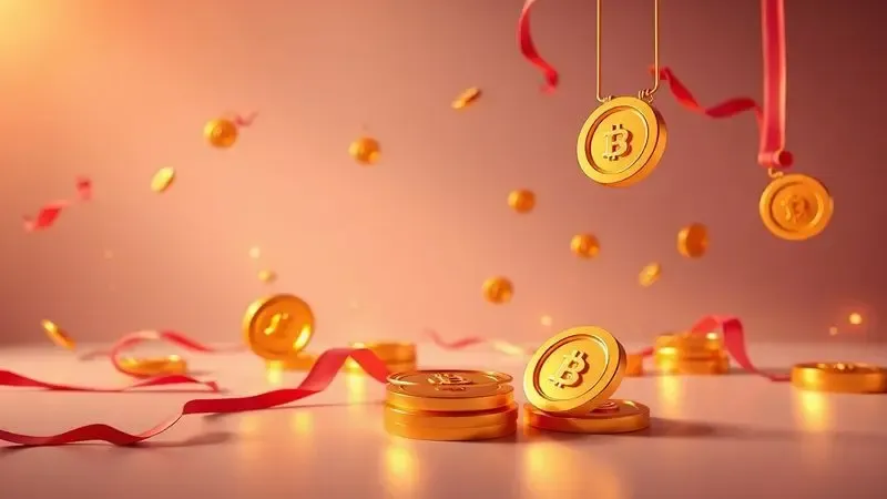 Representação artística de prêmios e medalhas de ouro em um ambiente minimalista e luxuoso.