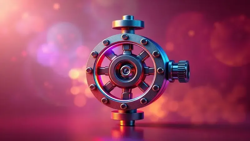 Válvula de ar estilizada em 3D ilustrando problemas de vedação em equipamentos infláveis.