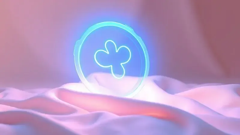 Escudo de energia azul brilhante sobre superfície de tecido branco simbolizando higiene e proteção.