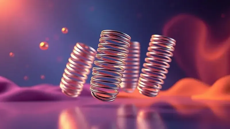 Ilustração conceitual em 3D mostrando a estrutura interna de molas ensacadas individuais com brilho metálico e luz suave.