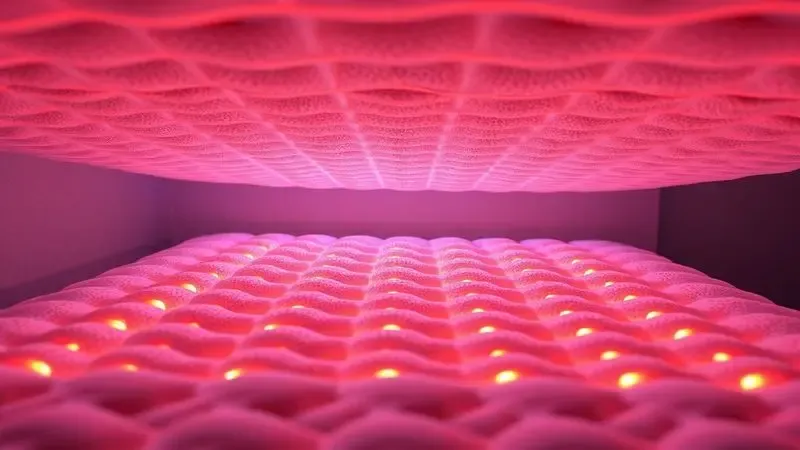 Ilustração conceitual 3D de molas ensacadas brilhantes representando o suporte individualizado do sistema pocket.
