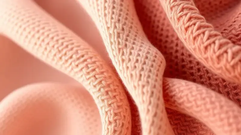 Detalhe macro de tecido em malha macia e luxuosa com textura elegante em renderização 3D conceitual.
