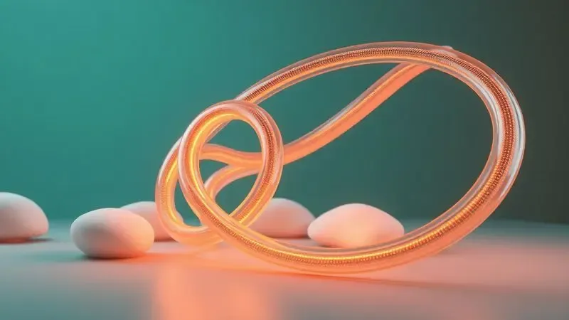 Imagem 3D conceitual mostrando a estrutura interna abstrata e tecnologia de suporte de um colchão de alta durabilidade.