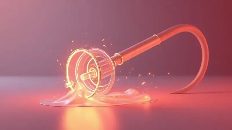 Ilustração 3D conceitual de sucção de ar e vácuo com linhas de luz dinâmicas.