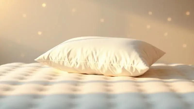 Ilustração conceitual de uma noite de sono tranquila e relaxante com elementos flutuantes e luz suave.