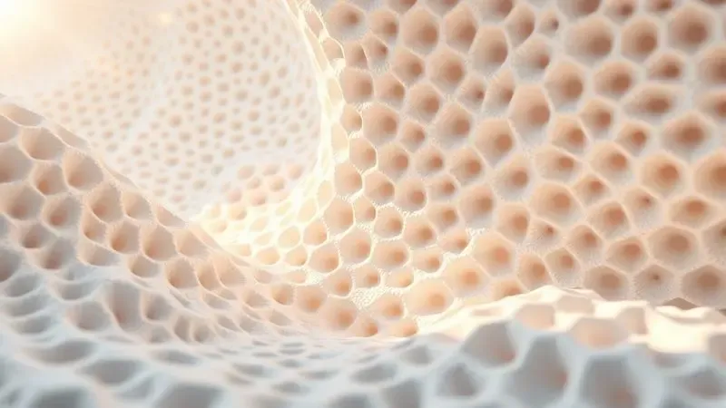 Textura 3D artística de material de látex com padrões orgânicos e iluminação suave realçando a elasticidade.